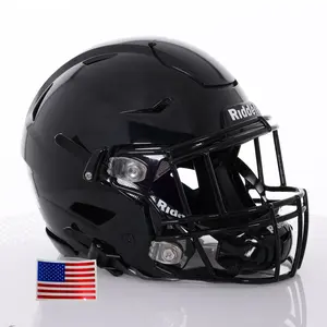 2025 Riddell SpeedFlex ADULT Helmet - Black SF-2EG-II Facemask + US Flag Helmet Decal