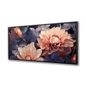 Conscious Sales C1FC24484KA998 24 x 48 in. Pink & Purple - Gray Framed Canvas for Home Decor