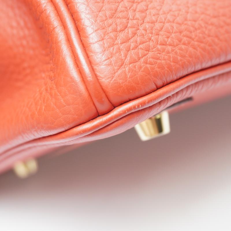 Pre-owned HERMÈS leather Tote Bags Hermes Birkin Handbag Red Togo with Gold Hardware 30 （2016）
