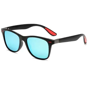 Classic Square Sunglasses for Men and Women, Black Frame UV400 Polarized Style Eyewear, Lightweight Driving Travel Outdoor Fashion Shades