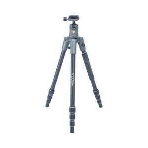 Vanguard VEO 2S 204AB Aluminum Travel Tripod/Monopod with Ball Head Kit - 20mm 4 Section Lightweight Tripod for Smartphones & Cameras - 4kg Load Capacity - Compact Travel Design - Includes Smartphone Holder & Low Angle Adapter