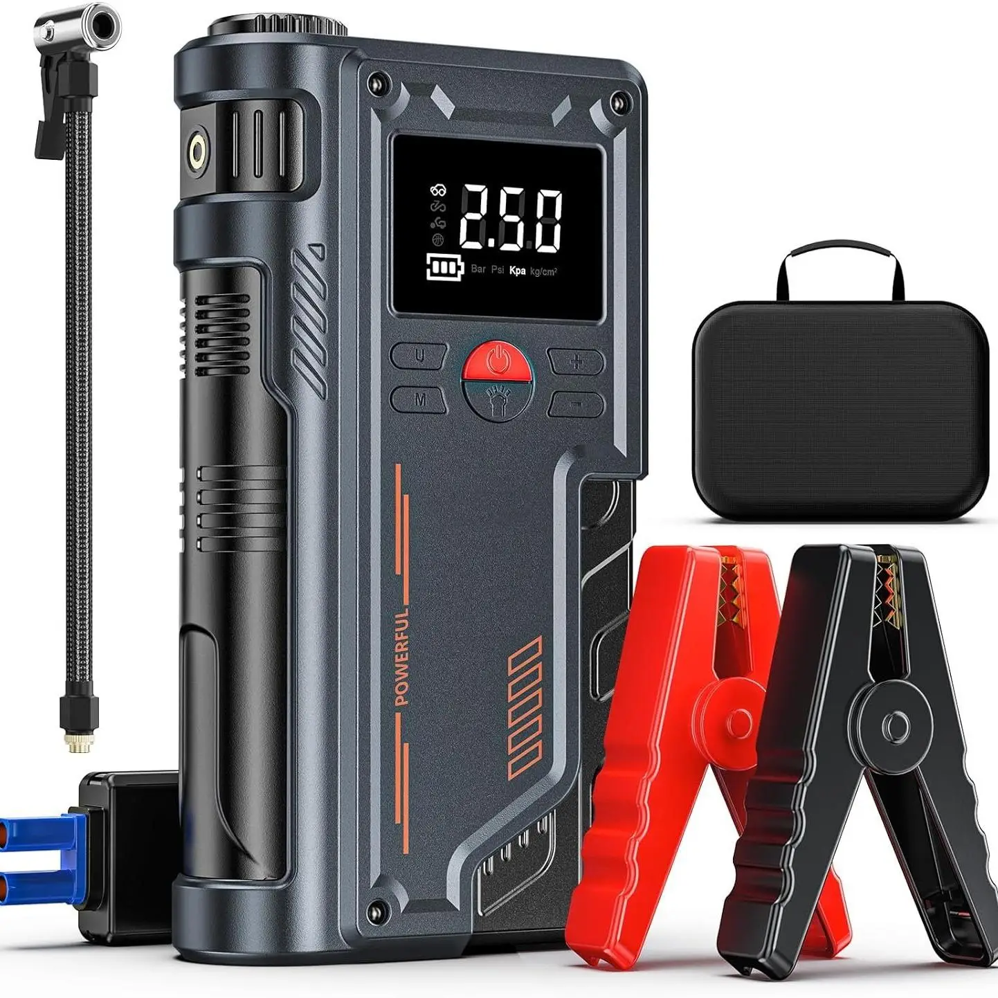 Portable Car Jump Starter, 1000A Car Jump Starter with 150PSI Vehicle Air Pump, Multifunctional Automotive Car Battery Charger with LED Light, Power B
