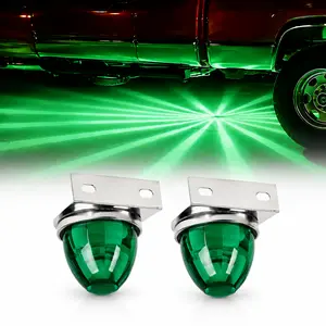 Dual Function Watermelon LED Marker Lights, Strobe & Constant Side Clearance Lamps | Under Glow Chassis Lights for Trailer Truck Semi, Pickup & Lorry