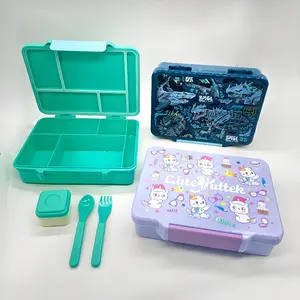 Portable Kids Lunch Box, Microwave Safe, Tritan Material, High Temperature Resistant, Odorless, Shockproof, Multi-Compartment, 1300ML Capacity