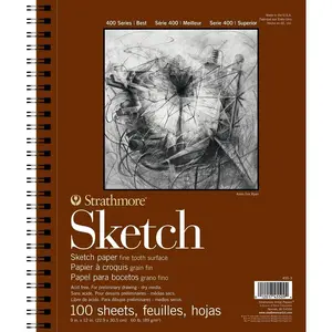 400 Series Sketch Pad, 9x12 inch, 100 Sheets - Artist Sketchbook for Drawing, Illustration, Art Class Students