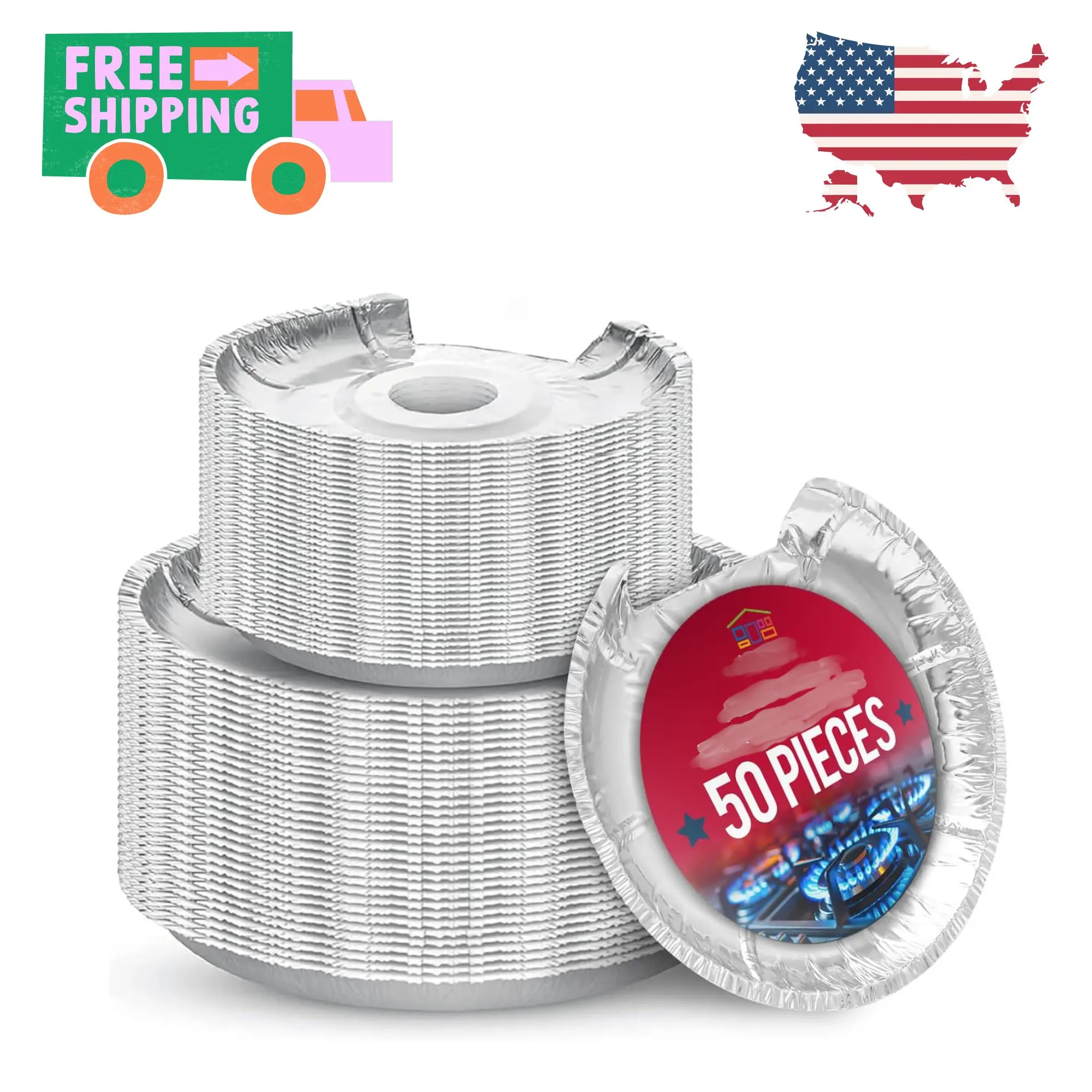 Aluminum Electric Stove Burner Covers (50 Pack)