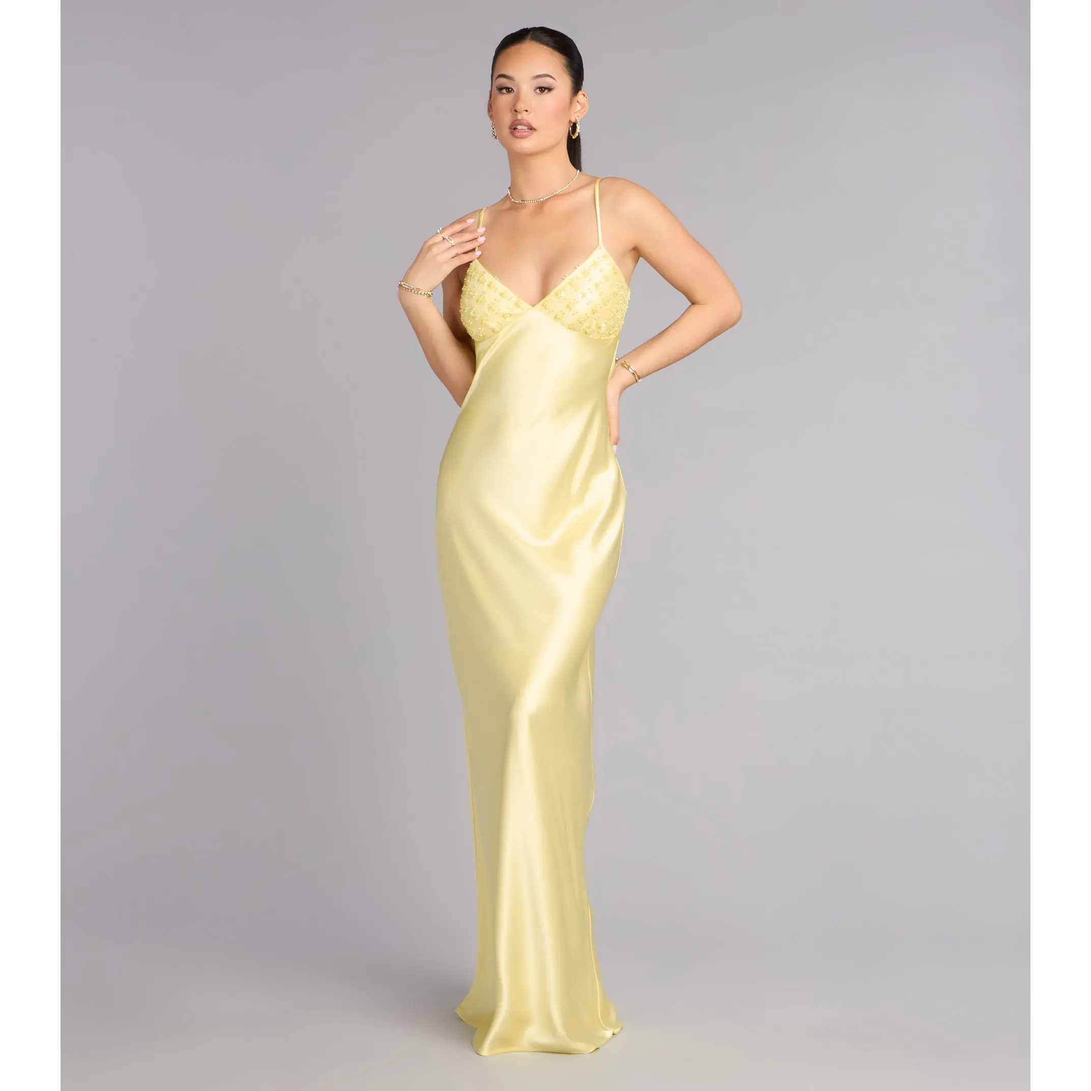 Ruby Satin Low Back Column Formal Dress - TikTok Shop