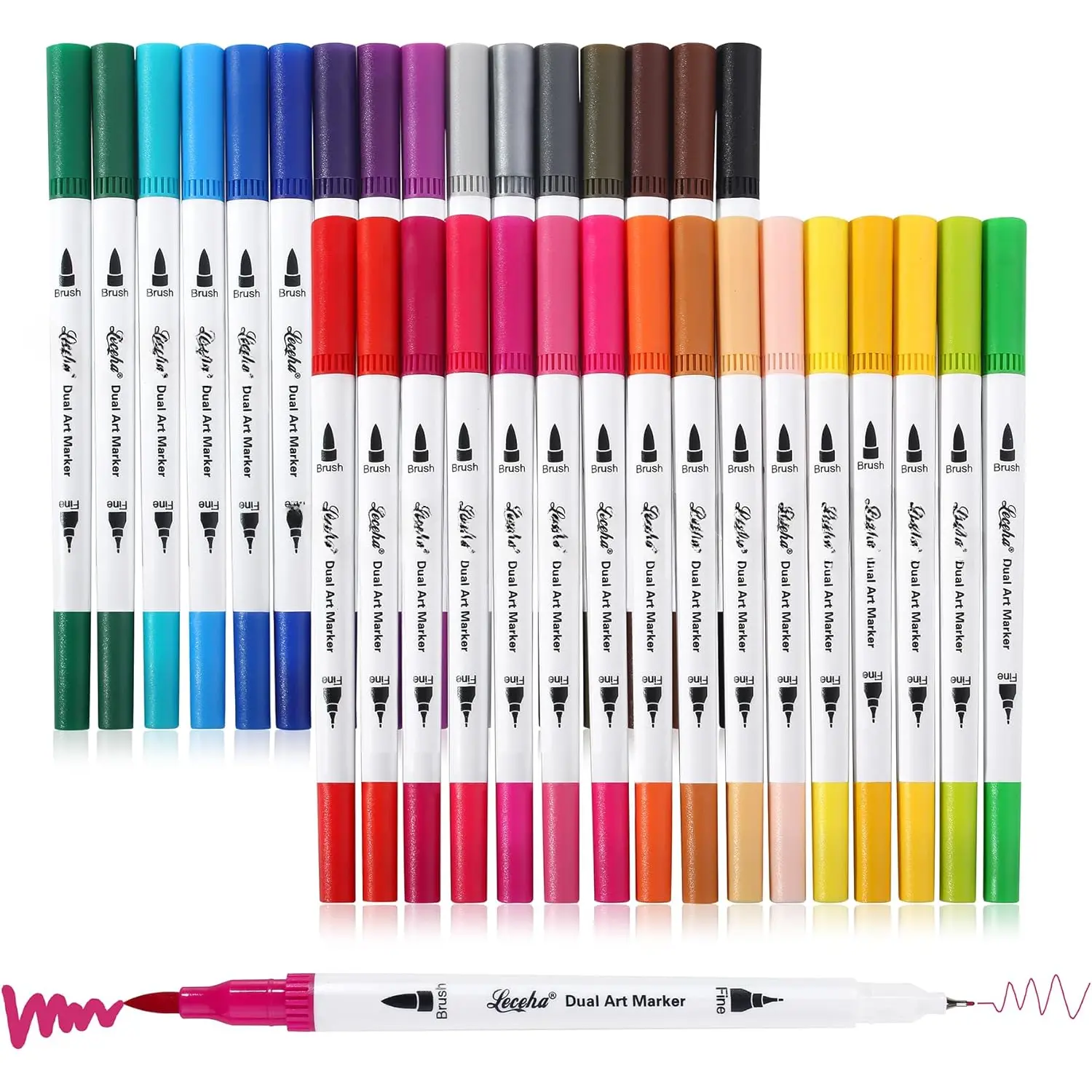 Dual Tip Art Markers Pens for   Coloring Books Artist Fine and Brush Tip Colored Pens Water-color Pens for Journaling Note Taking Writing Planning Art Project