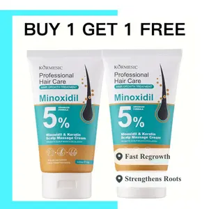 [BUY 1 GET 1 FREE]Kormesic Minoxidil 5% Hair Growth Cream with Keratin & Ginger Extract for Men & Women Prevents Loss Repairs Follicles Promotes Fast Regrowth Strengthens Roots