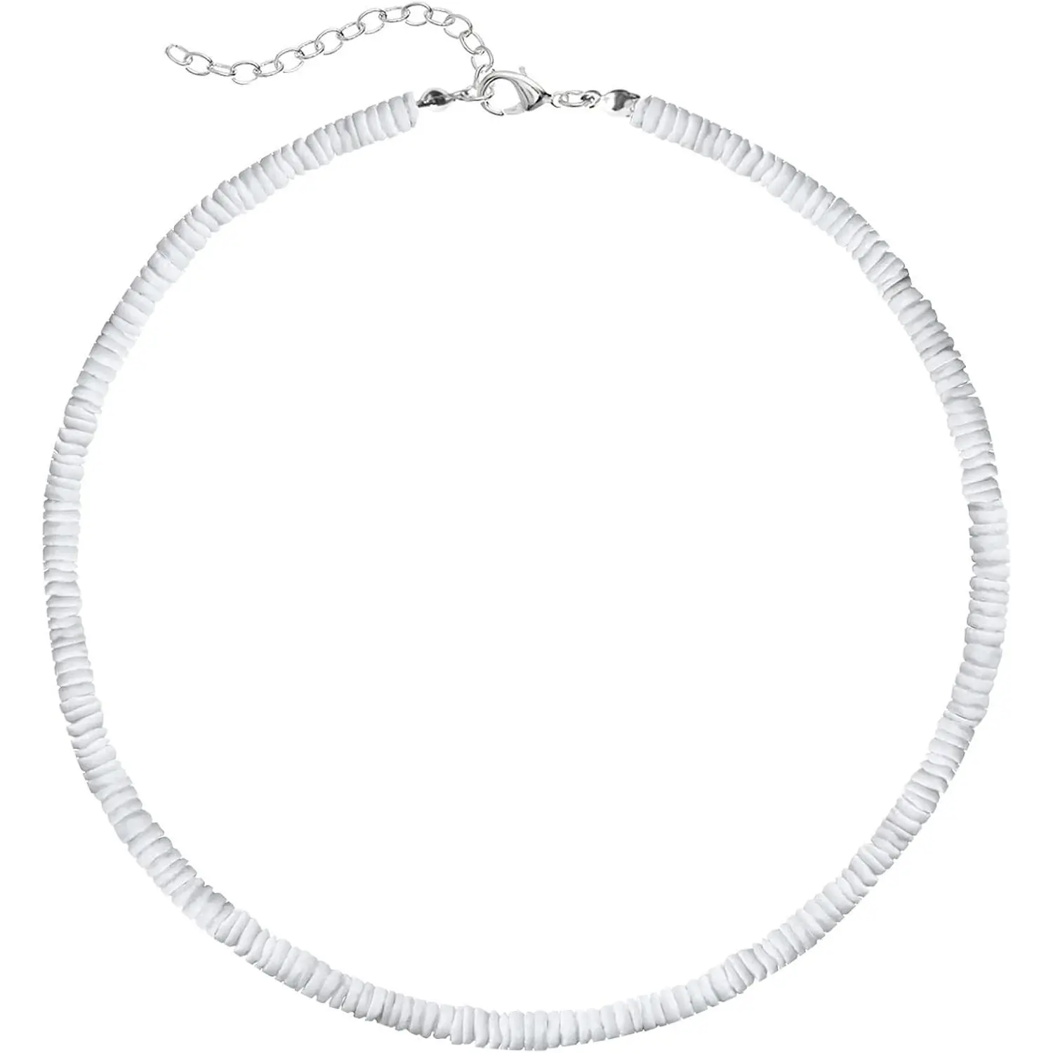 White Puka Chip Shell Choker with Lava Stone Hawaiian VSCO Necklace