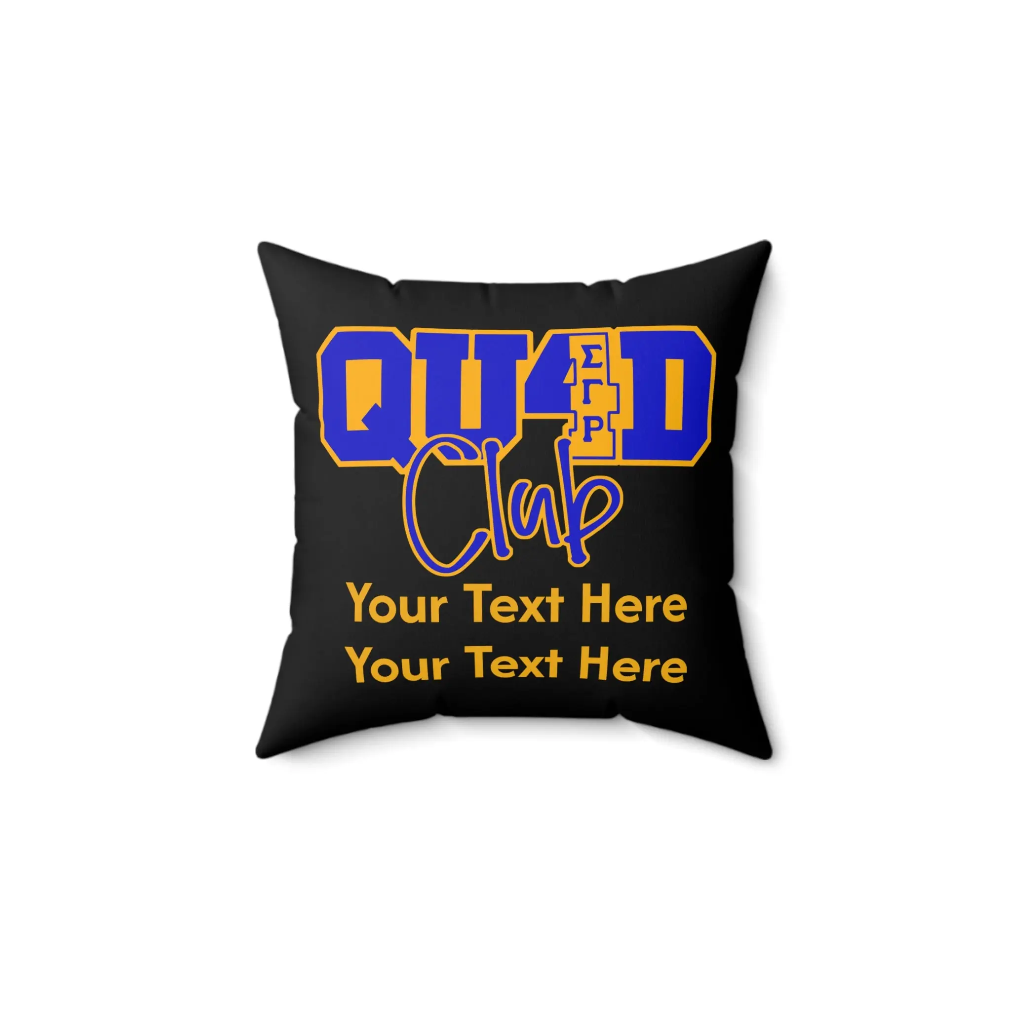 Quad Club Personalized Faux Suede Pillow | Sigma Gamma Rho Inspired