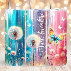 Just breathe | 20oz Skinny sublimation tumbler transfer print out (TRANSFER ONLY, NOT A FINISHED TUMBLER)