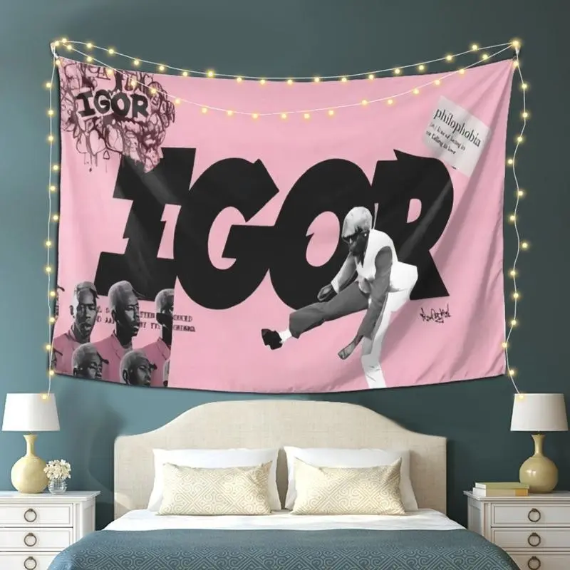 Igor Retro Hip Hop Print Durable Decorative Tapestry Banner - Polyester Fiber, Horizontal Album Cover Art, Animals & Industrial Music Souvenir, Living Room Wall Decor, Graduation Gift Decoration