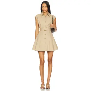 SANS FAFF Audley Trench Mini Dress in Camel