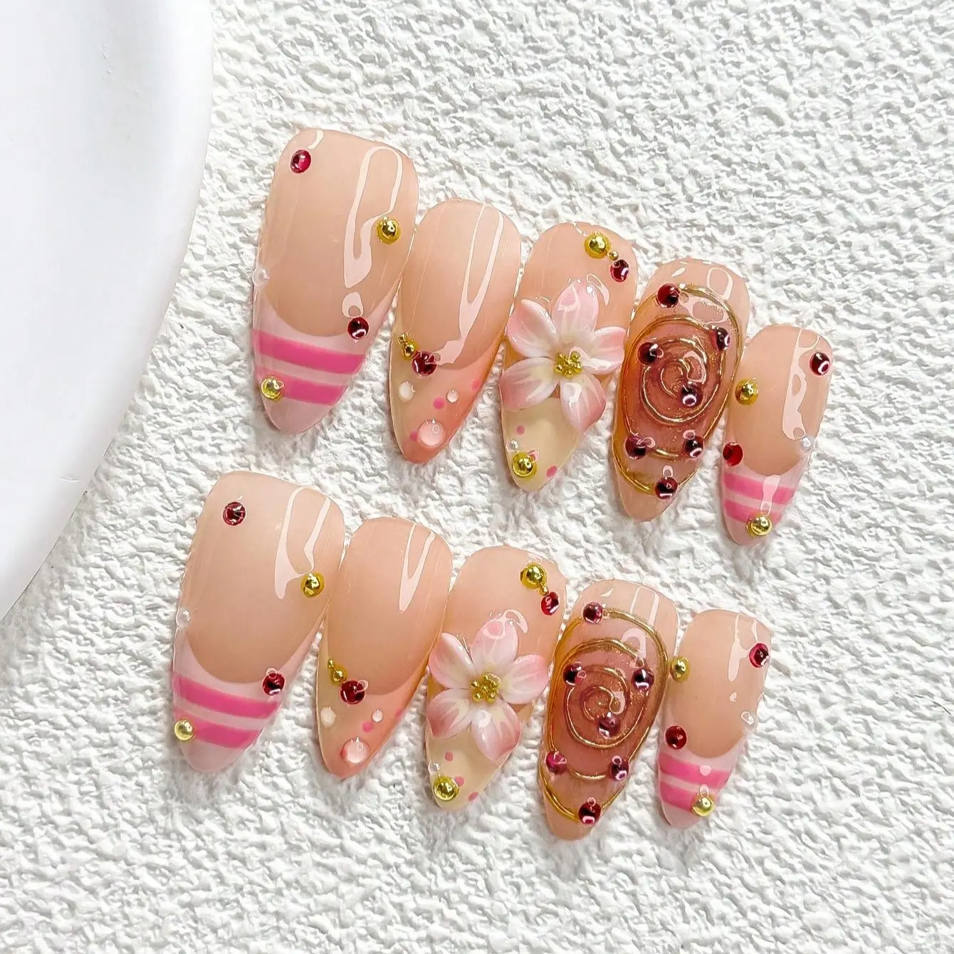 CuraTique |Summer Carnival|  10PCS Handmade Press On Nails REUSABLE 3D Gel  Summer 2026 / Light Luxury、Lovely、Gorgeous