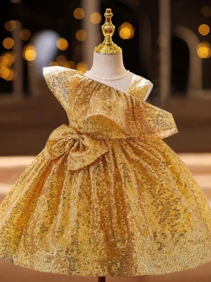 tea length formal dress Toddler Girl Kids Bow Weddings Pageant Prom Gown Formal Dresses – zoerea.com