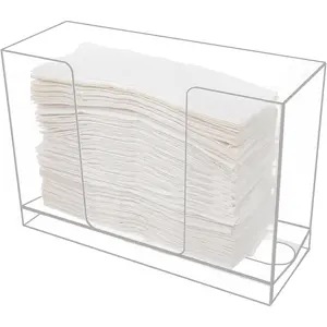 Clear Paper Towel Dispenser Countertop or Wall Mount, Bathroom Paper Towel Holder,Guest Towel Napkin Holder for Kitchen,Multifold C-Fold, Z-Fold,Trifold,Folded Paper Hand Towel Dispenser