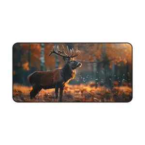 🍂 Golden Forest Desk Mat — Rustic Autumn Style for Workspaces