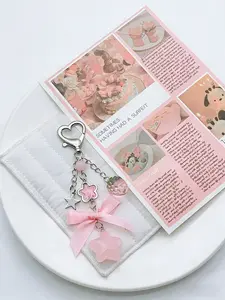 Cute Strawberry Bow Keychain Charm, Creative Flower Bag Accessory, Perfect for Daily Wear, Vacation Dates, Surprise Gift