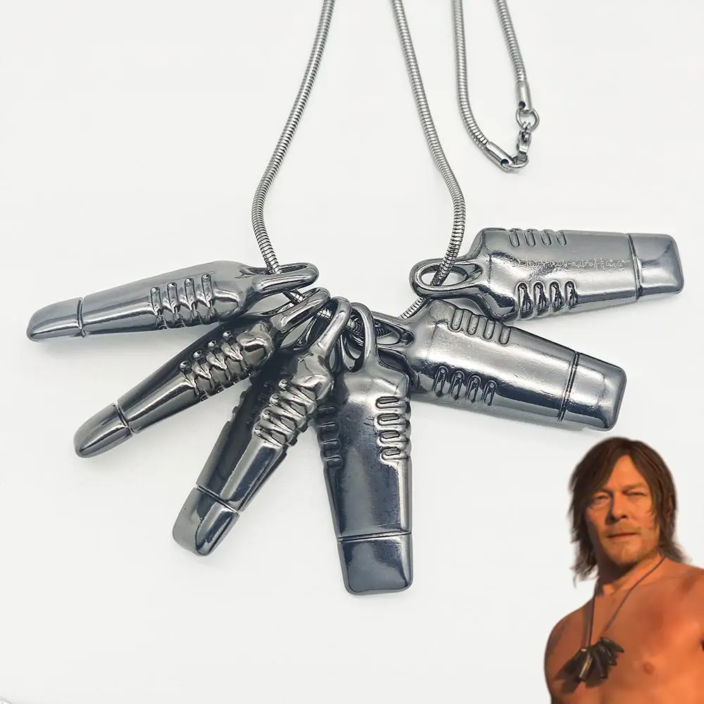 Game Death Stranding 2 On the Beach Sam Cosplay Necklace Cupid Connector Pendant Metal Goth Collarbone Chain Jewelry Accessories
