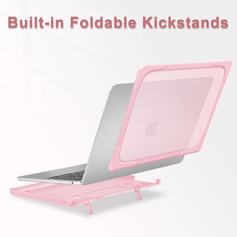 MOSISO Compatible with MacBook Air 13 inch Case 2025-2022 M4 A3240 M3 A3113 M2 A2681, Heavy Duty Hard Shell with Fold Kickstand&Keyboard Cover&Screen Film for MacBook Air 13.6 inch Case