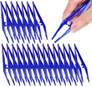 First Aid Tweezers, Plastic Tweezers, Disposable Forceps for Medical, Crafts, Dressing, Gauze, Lab, School, Eentary Science