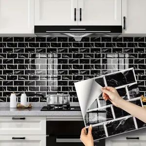 & Plaid Pattern Kitchen Backsplash, Self Adhesive Tile Sticker, Kitchen Decorative Sticker, Home Decor Supplies for Kitchen & Restaurant, Household Decoration Supplies, Ornaments, Sticker Tiles