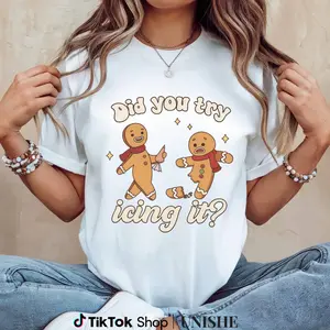 Physical Therapist Christmas Humor Tee – Try Icing It Gingerbread Shirt