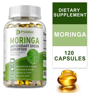 Pslalae - Moringa Leaf Powder Vegetarian Capsules - Vegan - Antioxidant Super Greens - Digestion & Heart, Immune & Brain, Bones & Joints, Hair & Skin