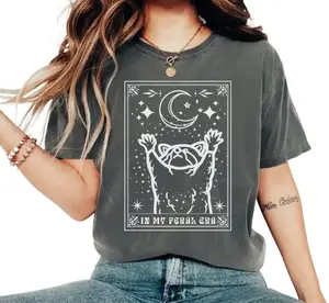 In My Feral Era Shirt Raccoon Shirt Mystical Tee Raccoon Gifts Racoon T-Shirt Tarot Card Shirt Shirts That Go Hard, Sweet Graphic Tee, Vintage Retro Cartoon Tee, Sketch Raccoons Gift, Unisex T Shirt, T-Shirt