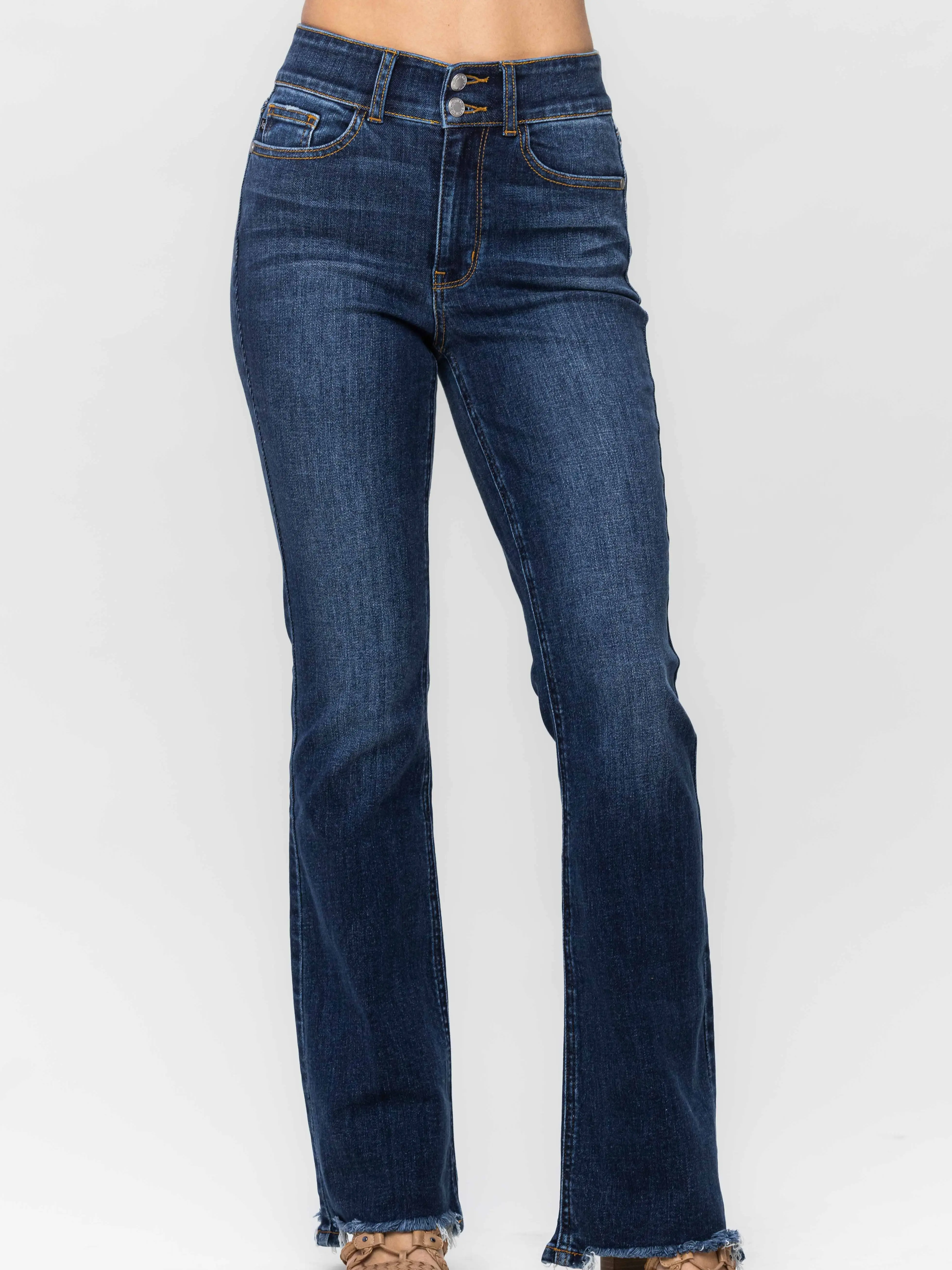 Yazzy Judy Blue Hw Vintage Frayed Hem Bootcut Jean Yazzy Judy Blue Hw Vintage Frayed Hem Bootcut Jean