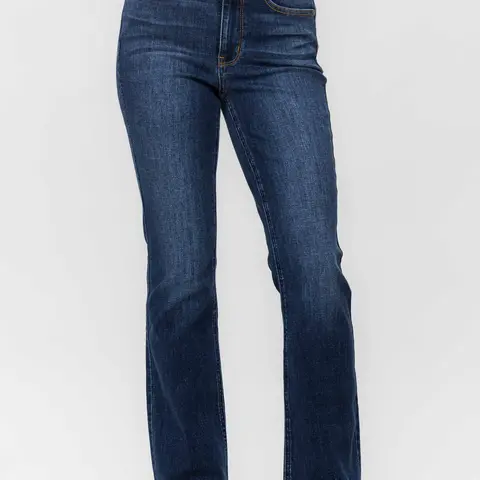 Yazzy Judy Blue High Waisted Vintage Frayed Hem Bootcut Jean