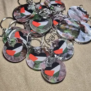 Palestine Keychain Series 2 - Unique Design with Colorful Patterns and Keyring Attachment. PROCEEDS GO TO DONATIONS !