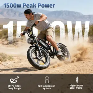 【2026 Gift&DEEPOWER Ebike】Peak Power 1500W|Full Suspension|Top Speed 32MPH|Range65-100 Miles|48V25Ah Removable Battery|LED Headlights|20-Inch All-Terrain Fat Tires|UL 2849 Certified ebike|LED Headlights|Full Suspension Electric bike