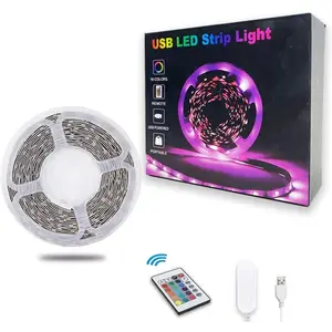 TV LED Backlights, 10ft LED Strip Lights Behind TV USB Operated Color Changing for 46-65 Inch TV RGB 5050 LED Tape Lights with IR Remote Controller and Dimmable