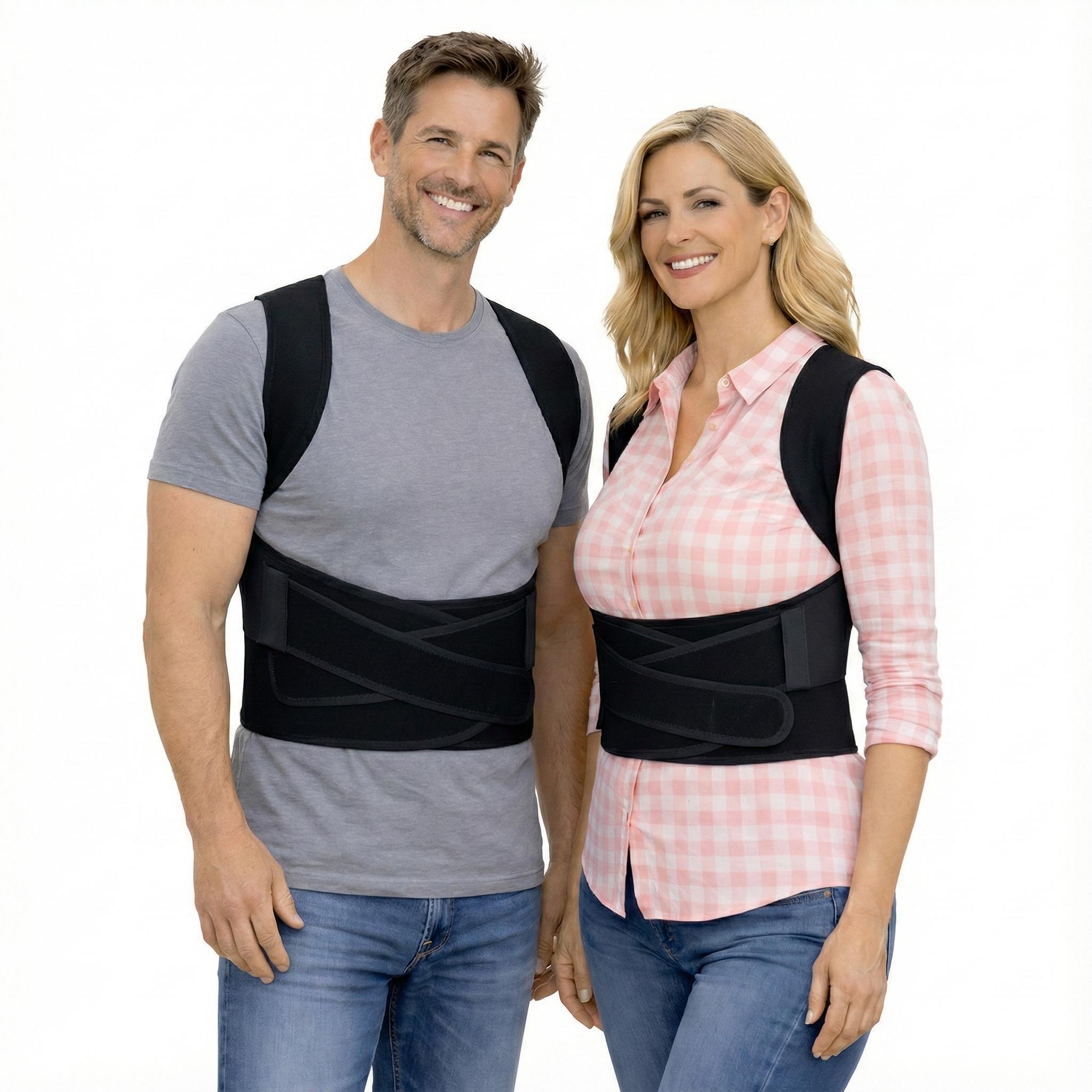 LibertyMove Full Back Posture Corrector for Men & Women, 3.1" Wide Strap Back Brace for Upper & Lower Back Support, Recovery & Pain Relief, Adjustable Spinal Support for Hunchback