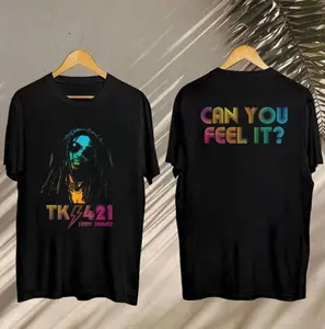 Lenny Kravitz Graphic Tee, TK421 Retro Music Shirt, Colorful Rock Apparel, 'Can You Feel It' Graphic, Unisex Menswear Womenswear Top
