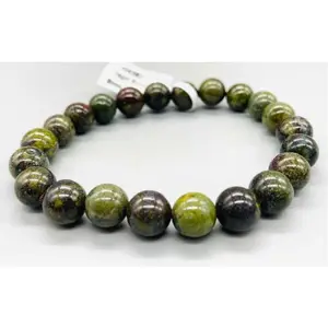 Dragon Blood Jasper 8mm Beaded Bracelet Crystal