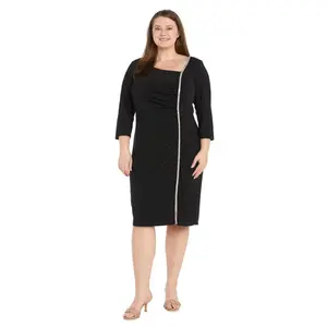 R&M Richards 2635W Short Fitted Plus Size Cocktail Knee Length Dress