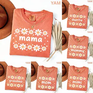 Comfort Colors  Custom Mama T-Shirt - Yam Colors , Mothers Day Gift, Personalized Grandma T-Shirt, Gigi T-Shirt, Grammy Mimi Nonny Mommy Honey T-Shirt