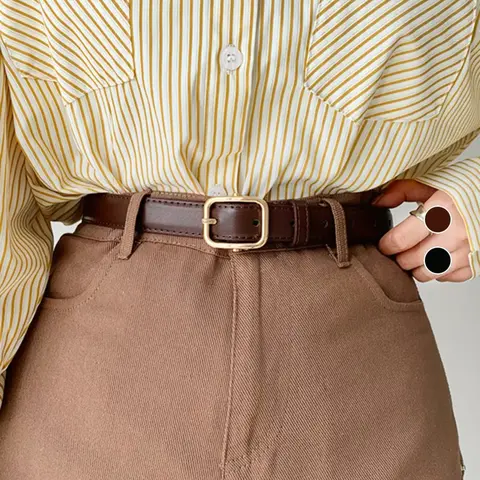 Women's Solid Color PU Buckle Belt, Fashionable Waistband for Daily Clothing Decoration, Trendy All-match & Exquisite Belt for Birthday Gift, Casual Waist Belt, Casual Dress Belt, Belt with Buckle, Fashion Belts