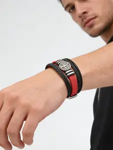 Fashion Trend Braided Pu Leather Rope Bracelet, Casual Simple Punk Style Multi-layer Men's Bracelet for Party, Daily Clothing Decor, Trendy All-match & Exquisite Jewelry for Birthday Gift, Braided Bracelets