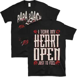 Papa Roach Shirt Papa Roach Roses Merch Graphic Printed T-Shirt Summer Crew Neck Short Sleeve Tees Tops Gift for Children Youth Adult Family And Friends Birthday Anniversary Holiday Christmas Halloween