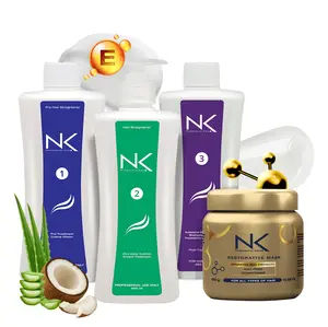NK Professional Care. Complete Hair Straightening Treatment Kit Steps 1,2,3,4. Hair Surgery with keratin, post-treatment shampoo and restorative mask.