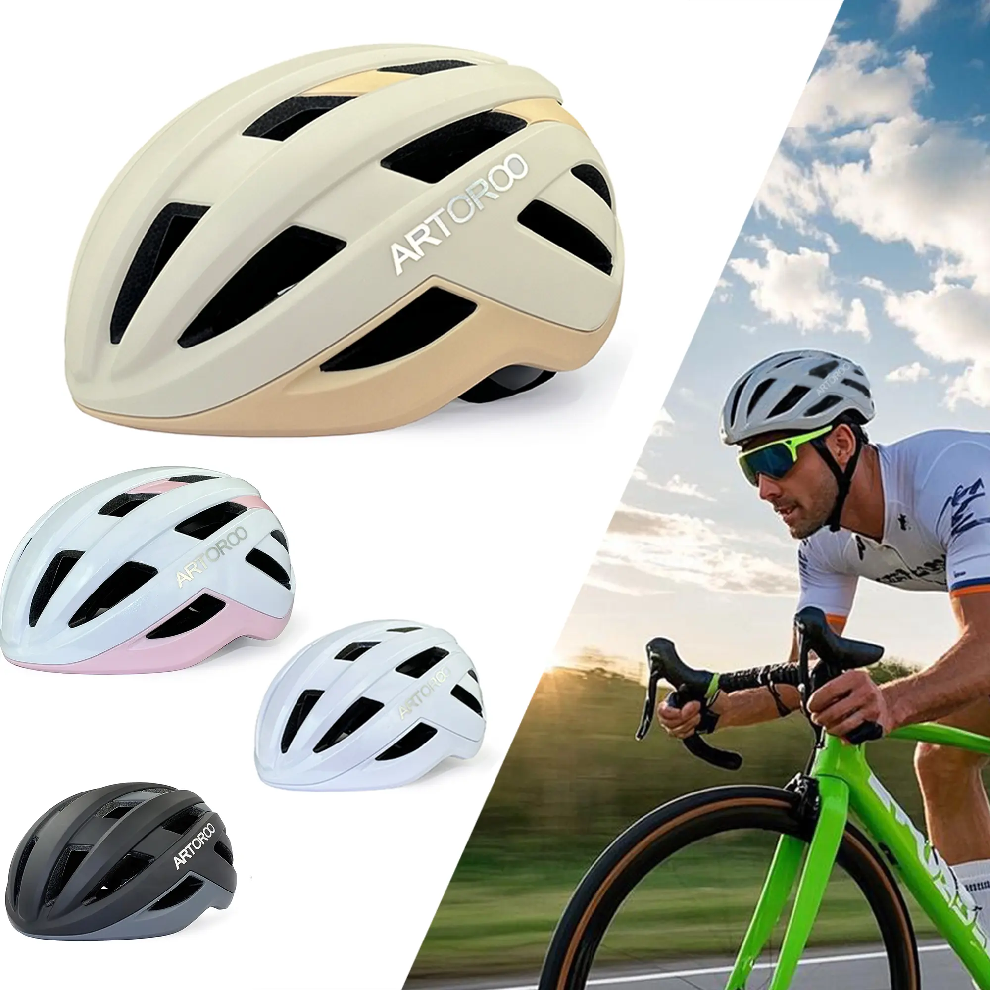 ARTOROO Road Bike Helmet for Adults, Size Adjustable Ultralight Bicycle Helmet for Women and Men Cycling for Mountain Bike. - TikTok Shop ARTOROO Road Bike Helmet for Adults, Size Adjustable Ultralight Bicycle Helmet for Women and Men Cycling for Mountain Bike. - TikTok Shop