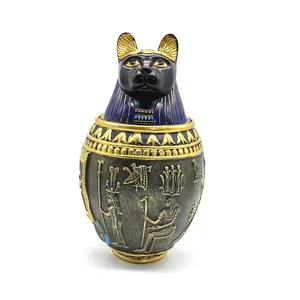 Pet Urn Egyptian Pharaoh Style Resin Crafts Ornaments Home Decoration Anubis God Figurine Urn Cat Dog Deceased Ashes Jar