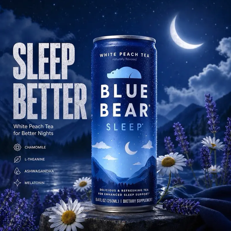 Blue Bear Sleep - White Peach Tea Functional Sleep Drink Blue Bear Sleep - White Peach Tea Functional Sleep Drink