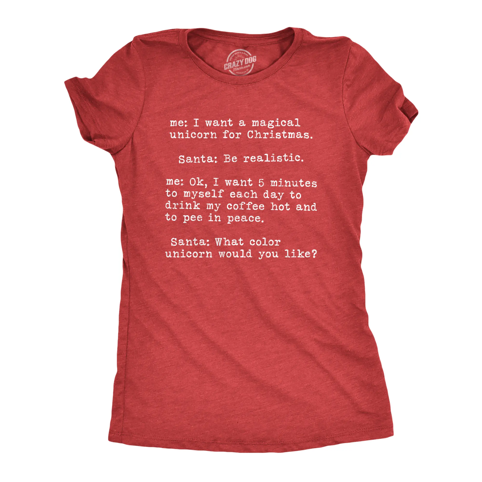 Womens Magical Unicorn for Christmas T Shirt Hilarious Holiday Tee Funny Womens T Shirts Cute Vintage Fashion Casual Ladies T-Shirt Gift Christmas Tops for Women Women's Novelty Tees Red