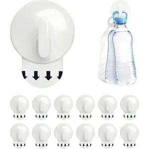 Removable Adhesive Wall Hooks, Heavy Duty -Free  Holds up to 2.2 lbs, 12-Pack with Strips, No Drilling Hangers for Pictures, Christmas Garland, Stockings, , Hats, Lights &  Decor