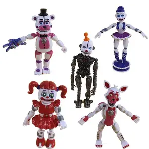 5 Pcs/Set Midnight Toy Bear Game Funtime Foxy Sister Location Horror Doll Lightening Movable Joint Toys